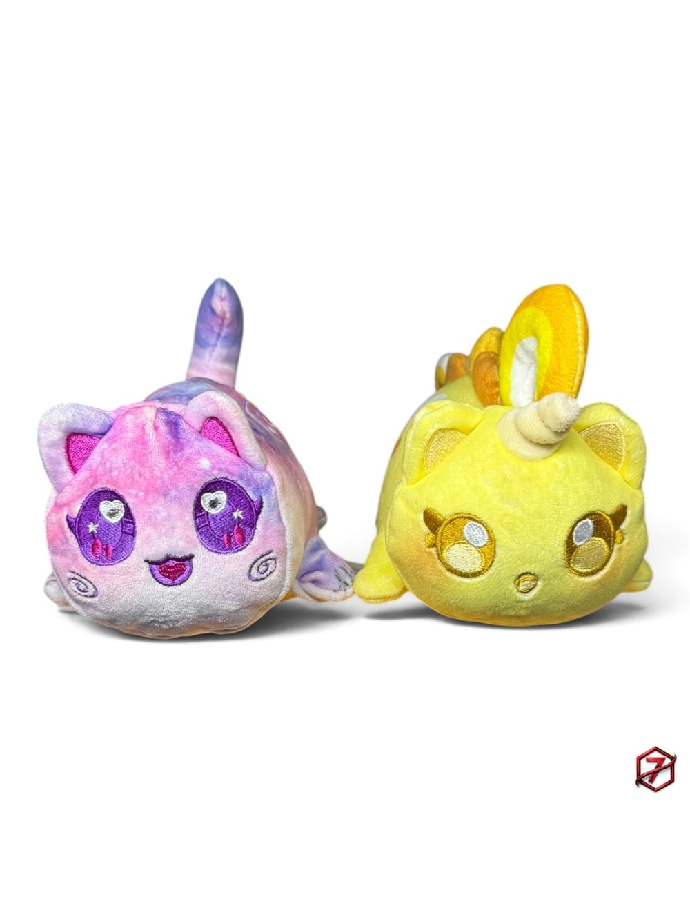 Aphmau MeeMeows Plush Bundle Purple Galaxy Cat Yellow Unicorn Cat 6”